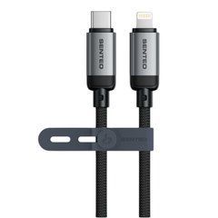 USB cable Senteo SM-06 1M nano braided 30W USB -C to Lightning Black