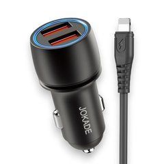 АЗП Jokade JH004 Dual port Smart QC3.0 car charger Lightning Black