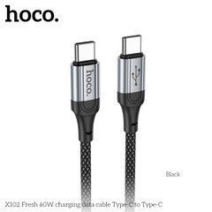 PD Кабель HOCO X102 Fresh 60W charging data cable Type-C to Type-C 1m. Black