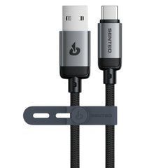 USB cable Senteo SM-06 1M nano braided 3A USB -A to USB-C Black