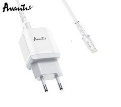 Мережевий зарядний пристрій Avantis A829 2.4A (2USB port) + Lightning cable White