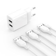 МЗП XO L109 2.4A/2USB + Type-C White
