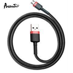 USB кабель Avantis AC-48m Cool charging data cable Micro 2m Black/Red