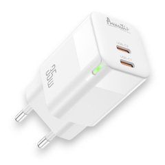 Мережевий зарядний пристрій Avantis A895 GaN lamp display 35W (C+C) White