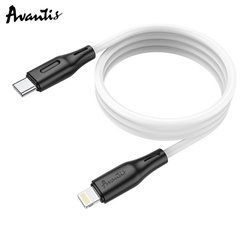 USB кабель Avantis AC-87 PD 20W Silicone charging Type-c to lightning White/black