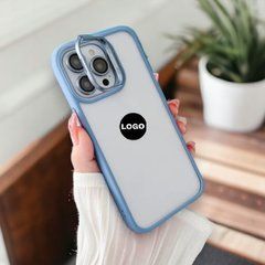 Stand Case with protective lenses for iPhone 15 Sky blue