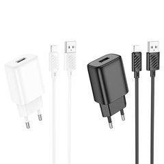 МЗП HOCO C134A Solid single-port charger + Lightning cable Black