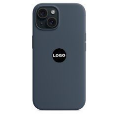 Silicone case with MagSafe для iPhone 15 Storm blue