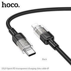 PD Кабель HOCO U129 Spirit PD transparent charging data cable iP 1,2m. Black